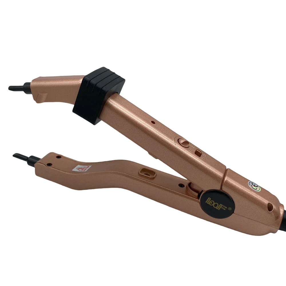 EU Plug Loof Golden Heat Hair Connector Temperature Controllable Heat Iron Hair Extension Tools Kit
