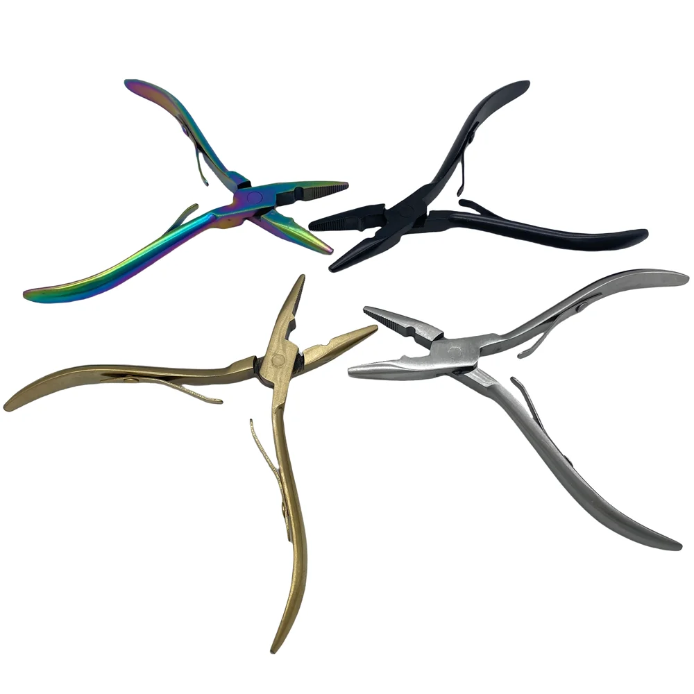 1 PC 5 inch Silver Stainless Steel Clamp Hair Extension Plier with Hole Keratin Hair Extensions Ring Removal Tools