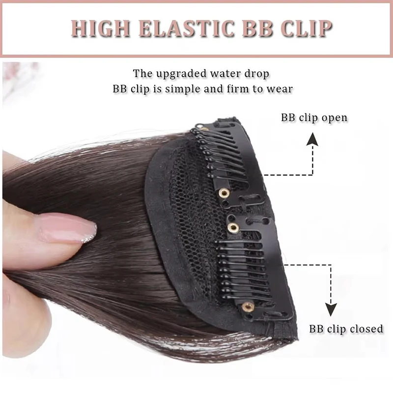 2pcs Synthetic Clip In Hairpiece Hairpin One Piece Seamless Artificial Hair Pad Natural Hair Extensions Fake for Women