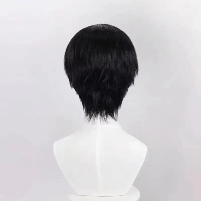 Anime Alien Stage Ivan Cosplay Black Sorrow Cosplay Black Wig Short Black synthetic Cos Wigs Heat Resistant Hair Wigs Halloween