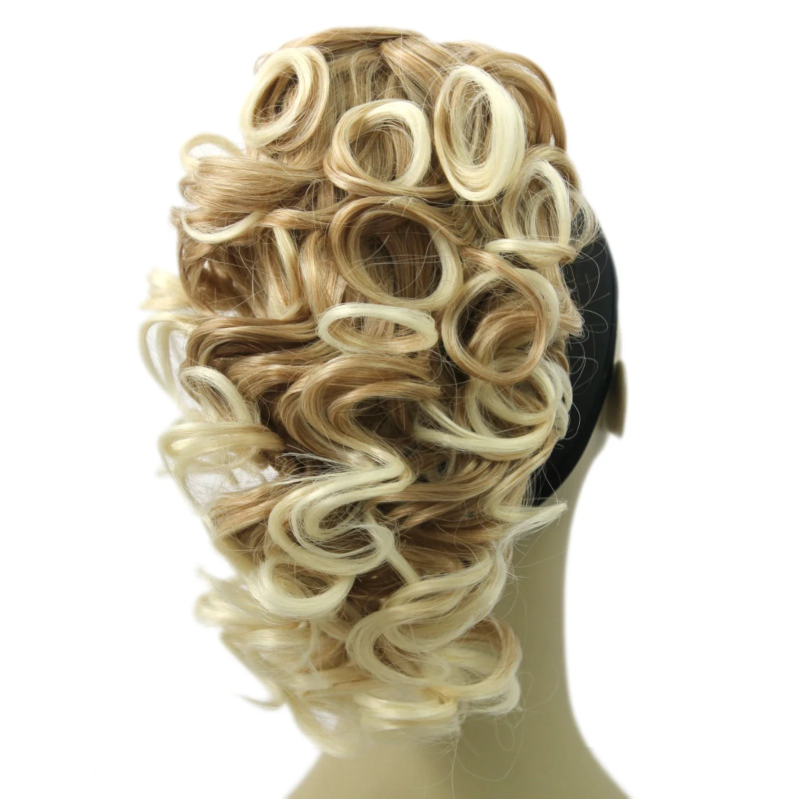 Soowee Short Curly Synthetic Hair Black To Burgundy Clip In Hair Extension Little Pony Tail Claw Ponytail False Hair on Clips