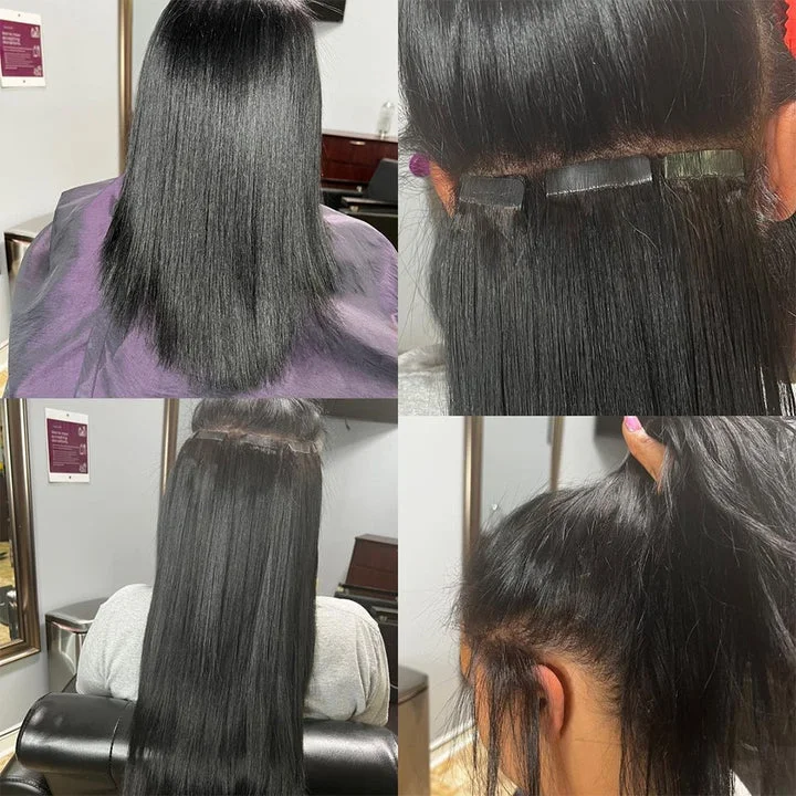 Tape Hair Extensions Machine Remy Seamless Skin Weft Adhesive 4x0.8cm Tape In Human Hair Natural Black Brown Blonde 20pcs 26inch