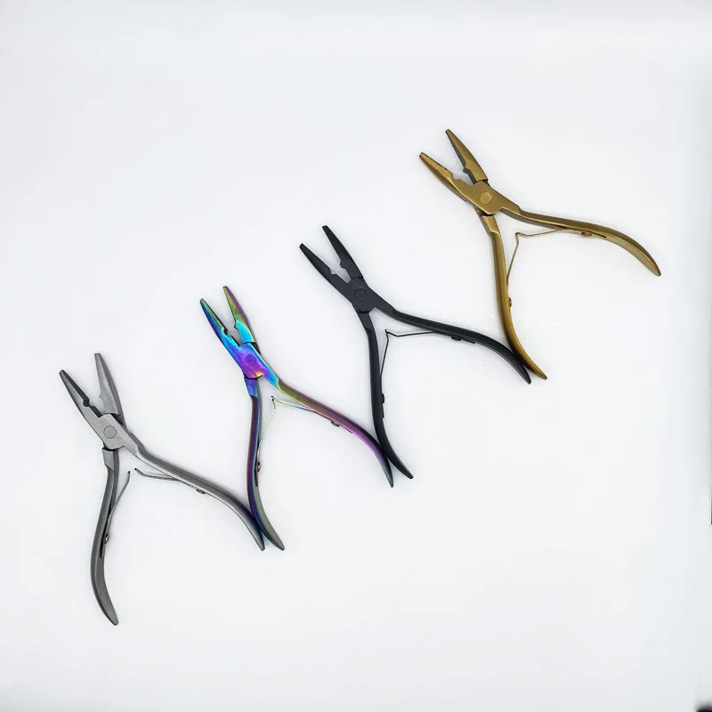 1 PC 5 inch Silver Stainless Steel Clamp Hair Extension Plier with Hole Keratin Hair Extensions Ring Removal Tools
