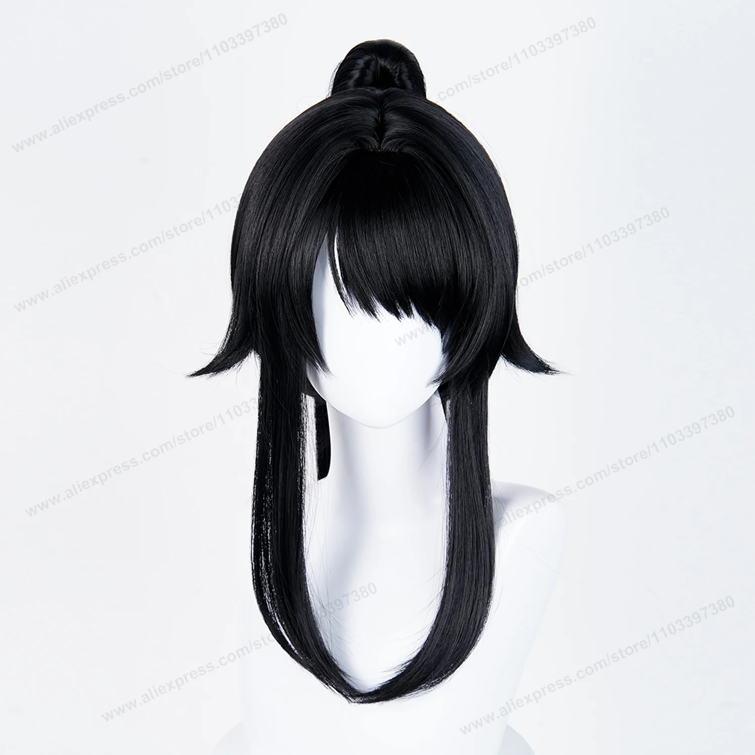 Ayano Aishi Cosplay Synthetic Wig Woman Hair 53cm Black Ponytail Anime Heat Resistant Wigs