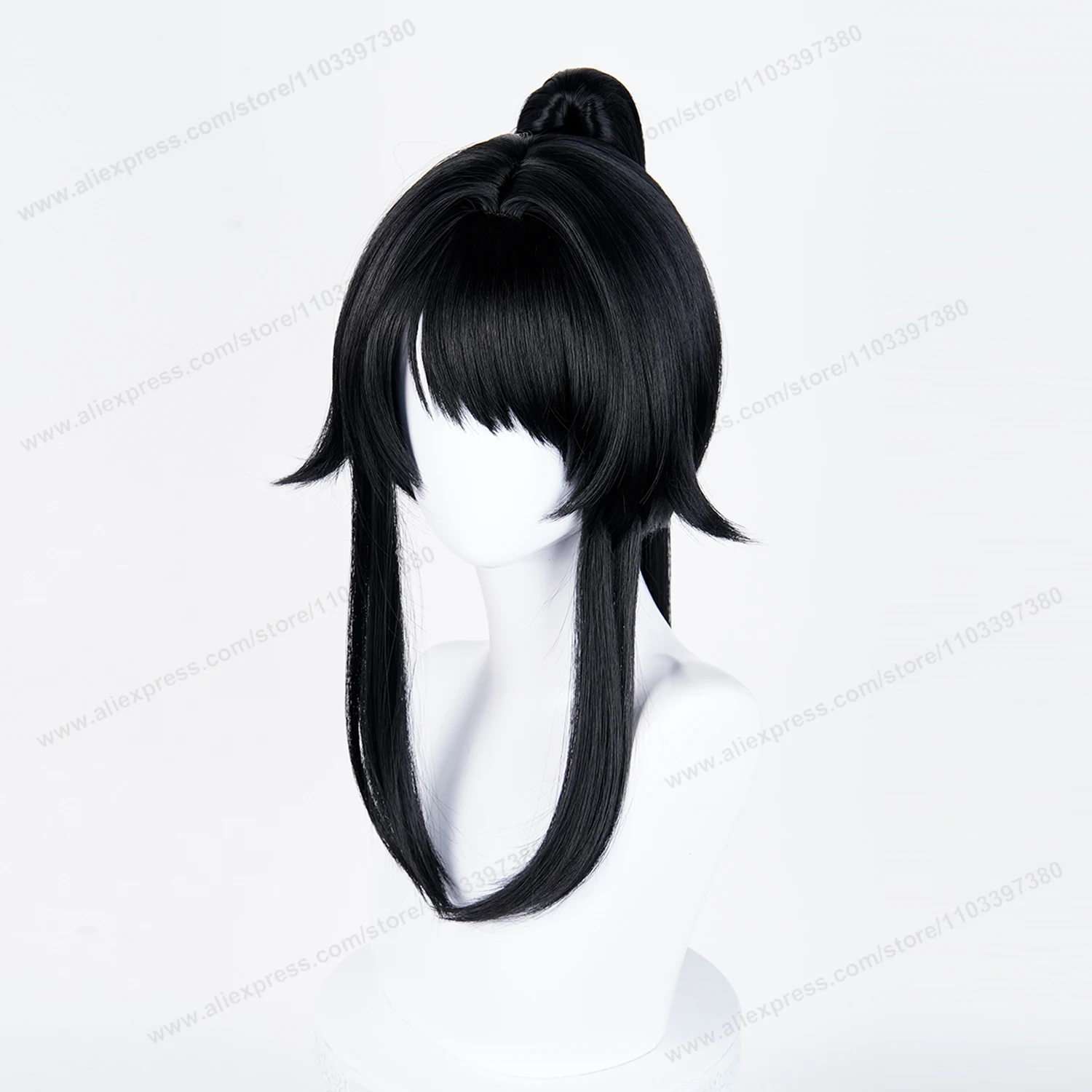 Ayano Aishi Cosplay Synthetic Wig Woman Hair 53cm Black Ponytail Anime Heat Resistant Wigs