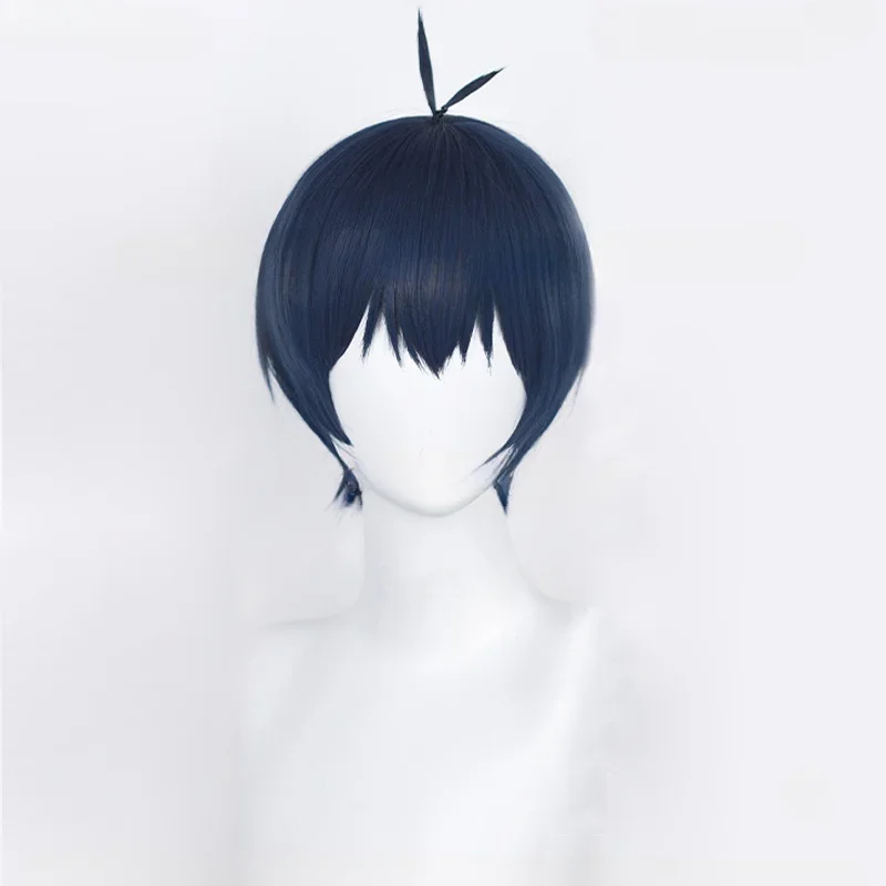 Anime Isagi Yoichi Cosplay Wig Short Black/Blue Cosplay Wigs Heat Resistant Yoichi Isagi Wigs Halloween Party Synthetic Wigs