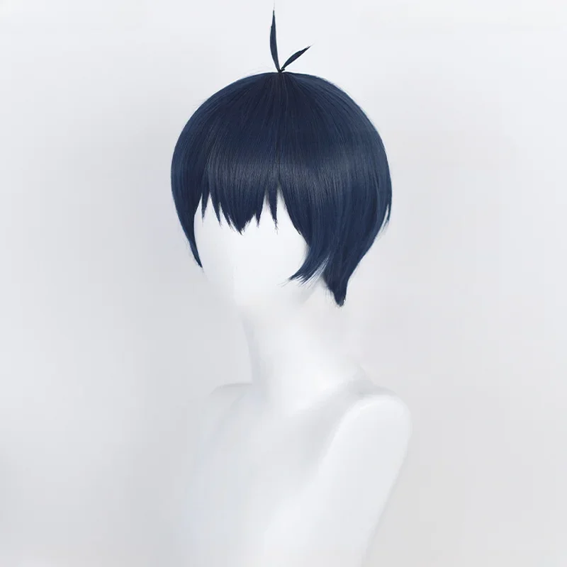 Anime Isagi Yoichi Cosplay Wig Short Black/Blue Cosplay Wigs Heat Resistant Yoichi Isagi Wigs Halloween Party Synthetic Wigs