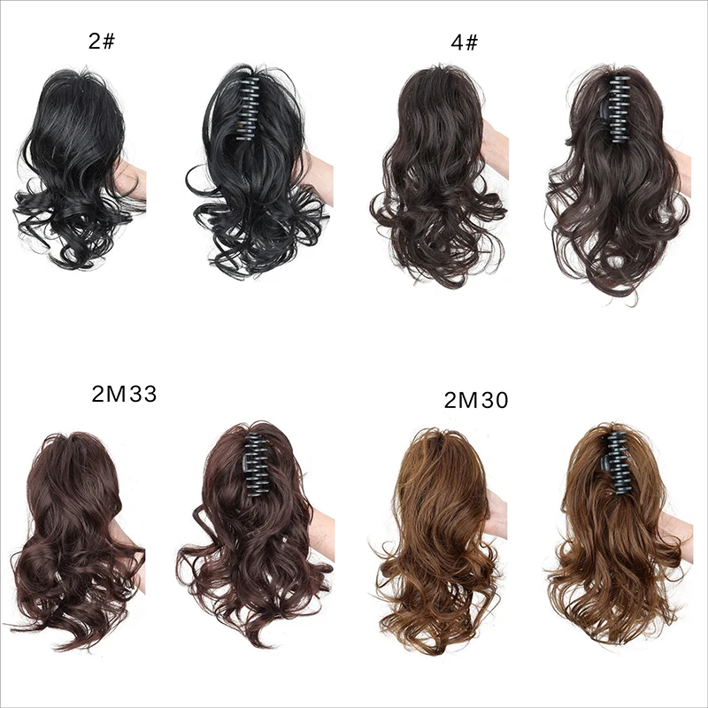 H&STAR 14Inch Synthetic Curly Wavy Ponytail Chic Hairpiece with Easy Claw Elegant Style for Women