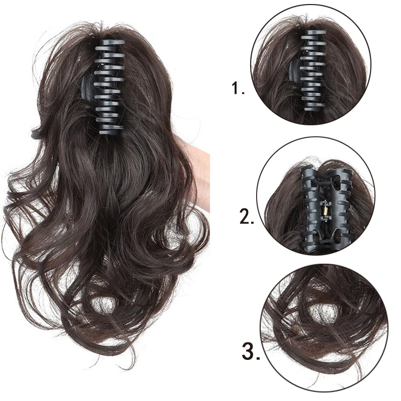 H&STAR 14Inch Synthetic Curly Wavy Ponytail Chic Hairpiece with Easy Claw Elegant Style for Women