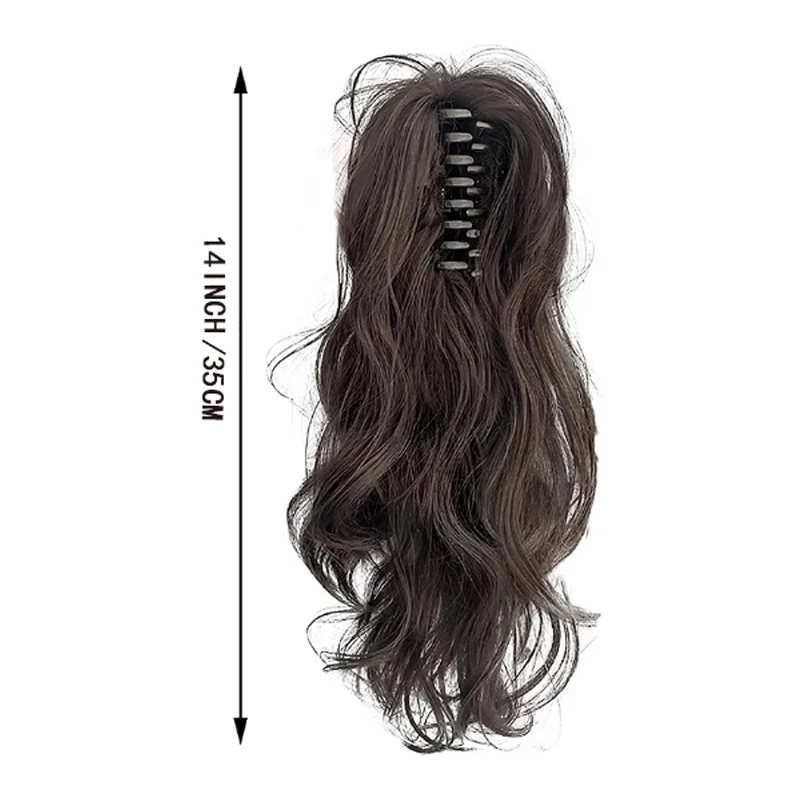 H&STAR 14Inch Synthetic Curly Wavy Ponytail Chic Hairpiece with Easy Claw Elegant Style for Women