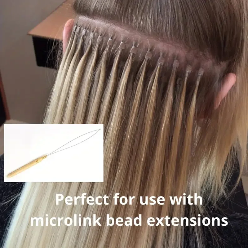 2-20pcs Micro Rings Loop Tool Loop Threader Pulling Needle Used with Hair Plier And Beads for Human Hair Feather Extension Tools