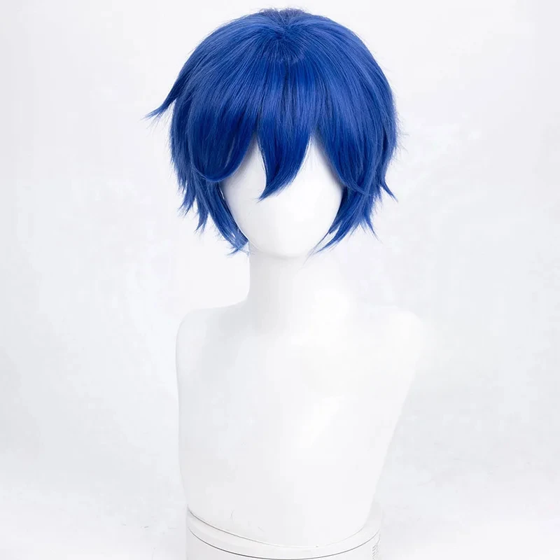 Natsume Cosplay Wig Vocaloid Cosplay Short Blue Wig Hair for Halloween Costume Theme Party Heat Resistant Synthetic Wigs