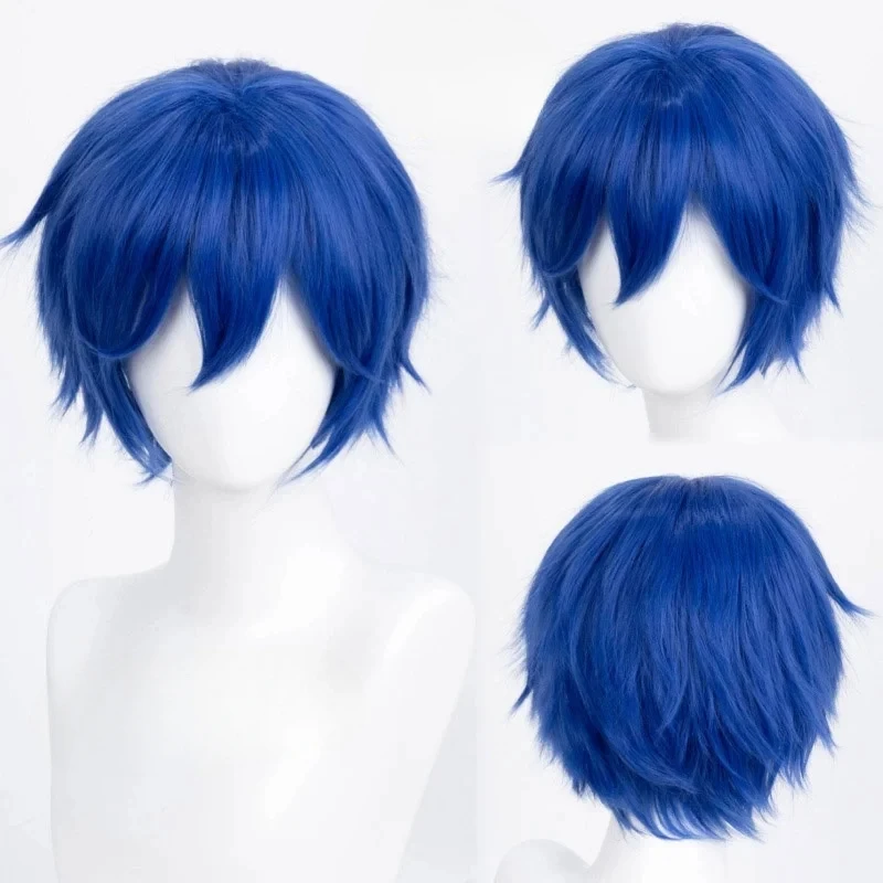 Natsume Cosplay Wig Vocaloid Cosplay Short Blue Wig Hair for Halloween Costume Theme Party Heat Resistant Synthetic Wigs