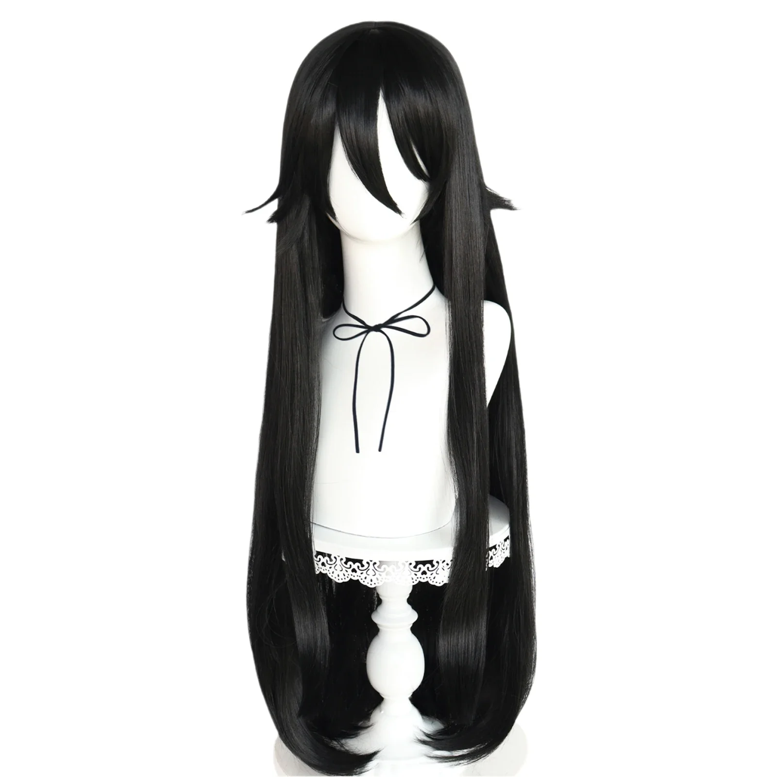 Ryoba Aishi Cosplay Synthetic Super Long Straight Black Ryoba Aishi Cosplay wig for Halloween Carnival Comic Exhibition