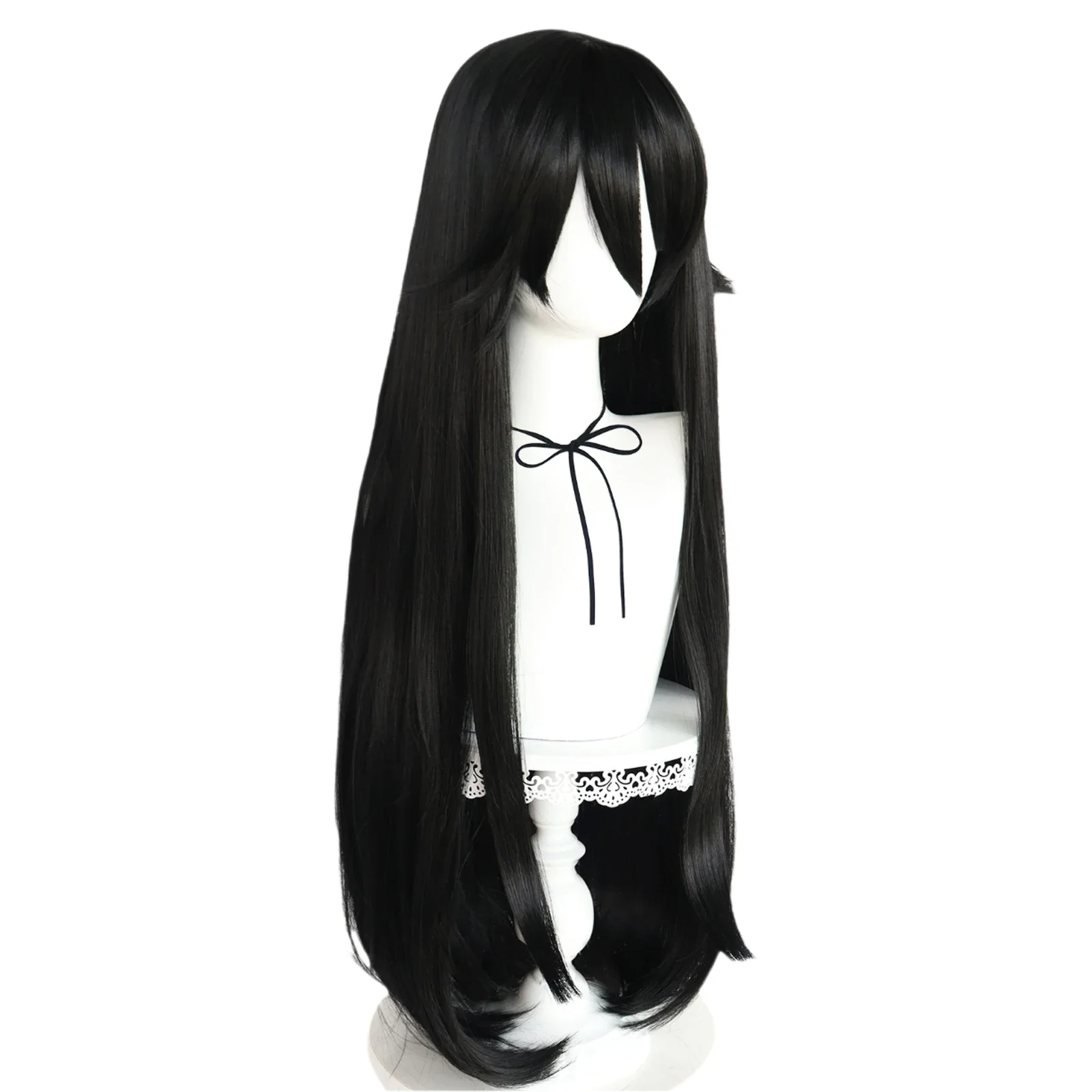 Ryoba Aishi Cosplay Synthetic Super Long Straight Black Ryoba Aishi Cosplay wig for Halloween Carnival Comic Exhibition