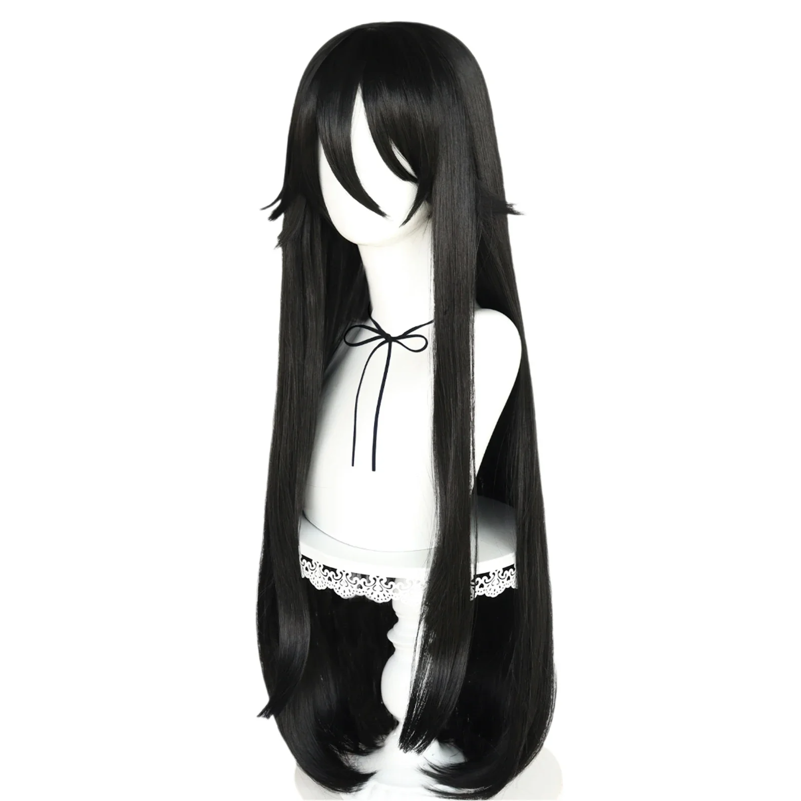 Ryoba Aishi Cosplay Synthetic Super Long Straight Black Ryoba Aishi Cosplay wig for Halloween Carnival Comic Exhibition
