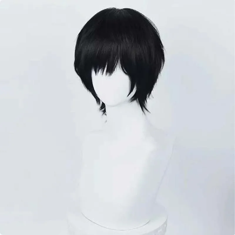 Anime Chainsaw Man Yoshida Hirofumi Cosplay Wig Short Black Heat Resistant Synthetic Hair Man Party Wigs