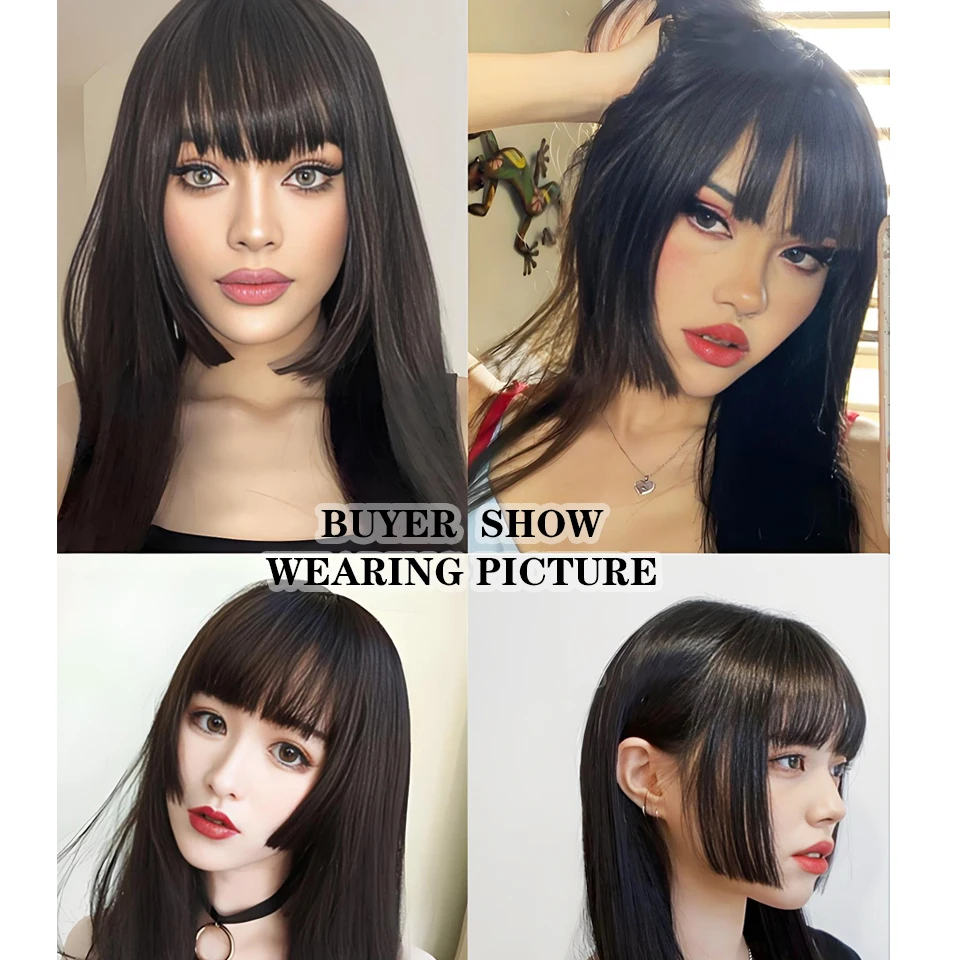 Synthetic Bangs Clip-in Hair Extensions Thick Bangs Hairpieces for Women Daily Heat Resistant Fake Bangs