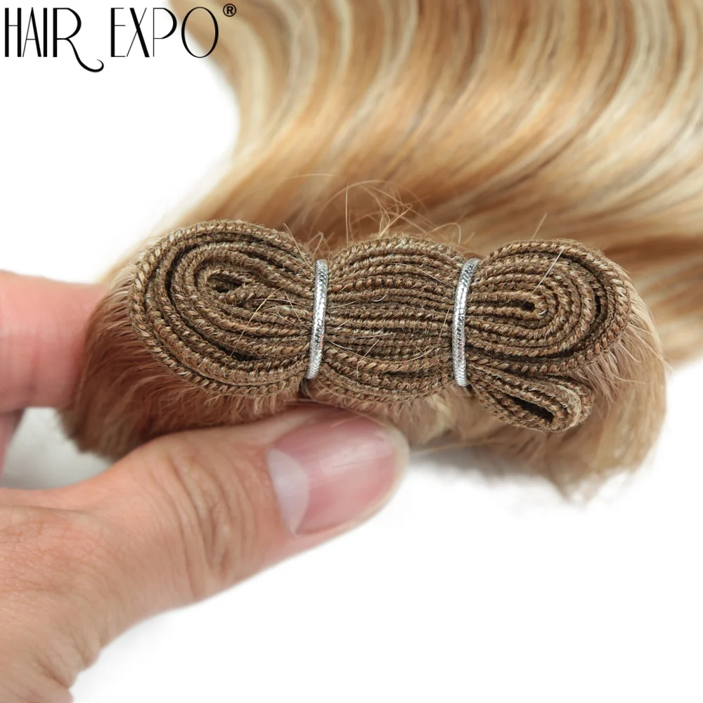 Bio Body Wave Hair Bundles 24Inch Piano Blonde Natural Synthetic Hair Extensions Ombre Thick Ponytail Loose Deep Hair Weaving