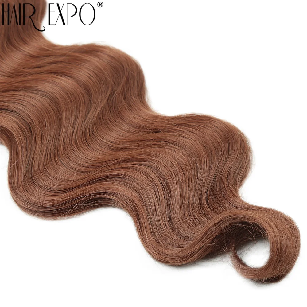 Bio Body Wave Hair Bundles 24Inch Piano Blonde Natural Synthetic Hair Extensions Ombre Thick Ponytail Loose Deep Hair Weaving