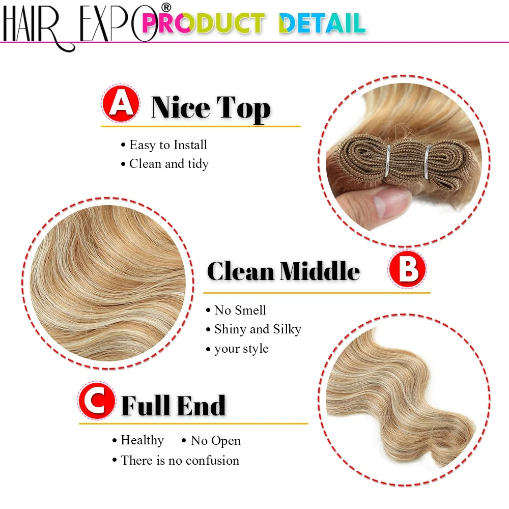 Bio Body Wave Hair Bundles 24Inch Piano Blonde Natural Synthetic Hair Extensions Ombre Thick Ponytail Loose Deep Hair Weaving