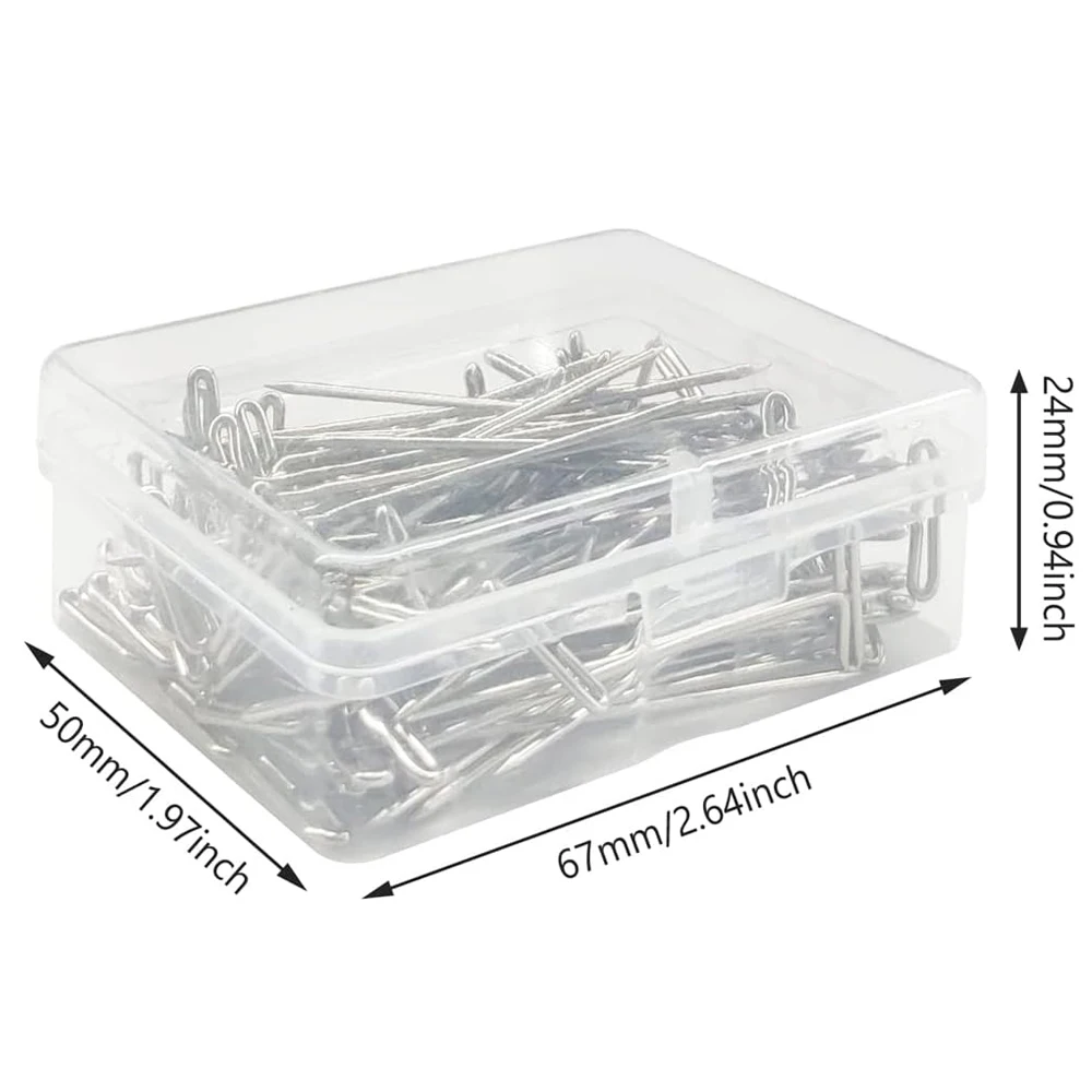 100pcs Long T Pins Silver Wig Pins for Wigs Making/Display On Mannequin Canvas Head 38/51mm T Pins Needle Salon Styling Tools