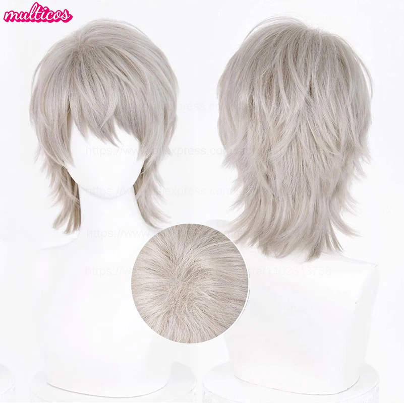 Xavier Cosplay Wig Love And Deepspace Short Linen Gray Heat Resistant Synthetic Hair Halloween Party Anime Game Wigs + Wig Cap