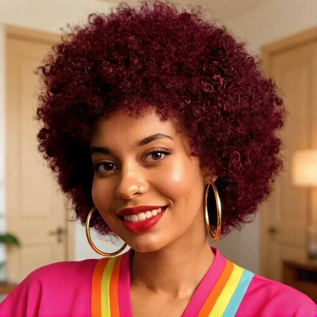 Natural Black 4A/4B Afro Kinky Curly Wig Human Hair -full machine made Short Wig with Fluffy Voluminous Texture, Hair Wig