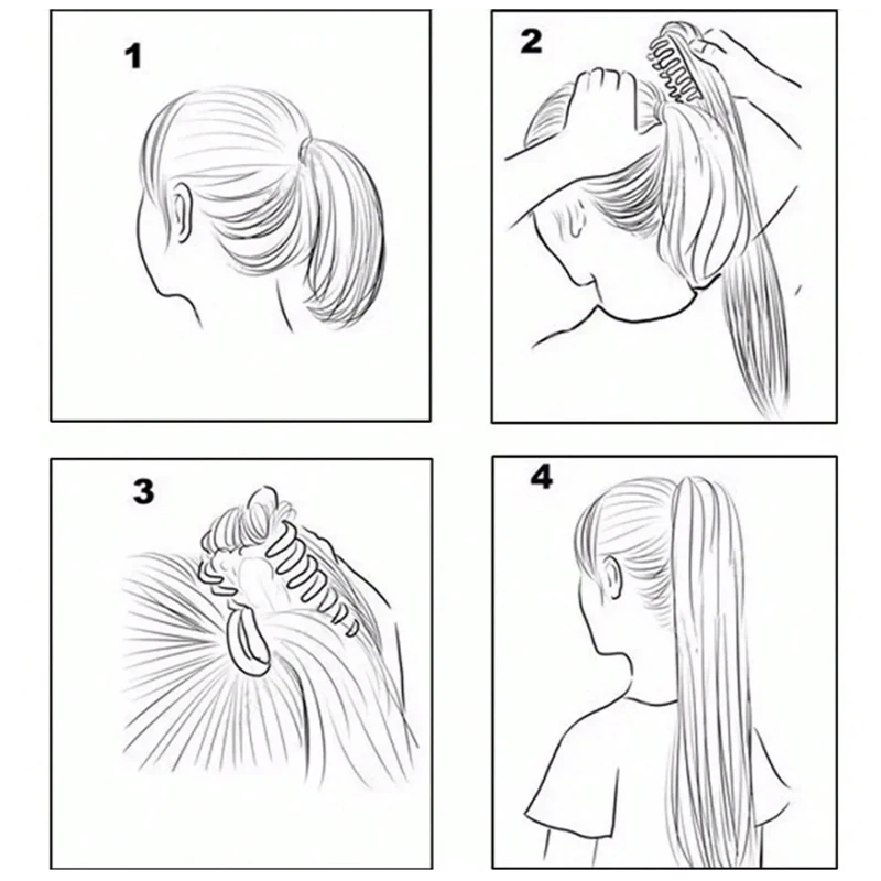 14Inch Synthetic Ponytail Extension Claw Clip On Hairpiece Soft Pony Tail Heat Resistant Fiber For Women Daily Hairstyle