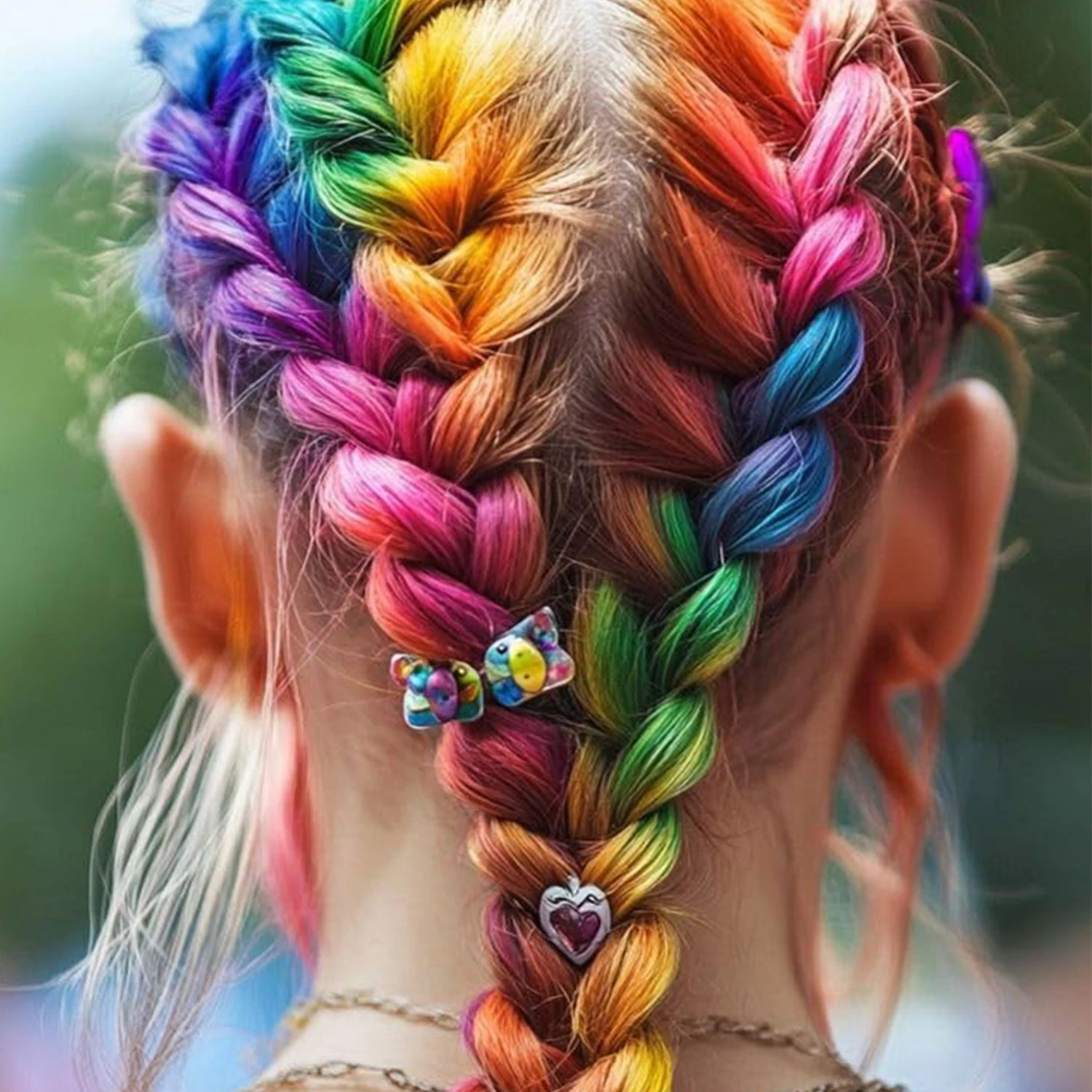 22 inch Colored Hair Extensions Straight Hairpiece, Colorful Hair Extensions Party Highlights Clip in Long Synthetic Hair Extens