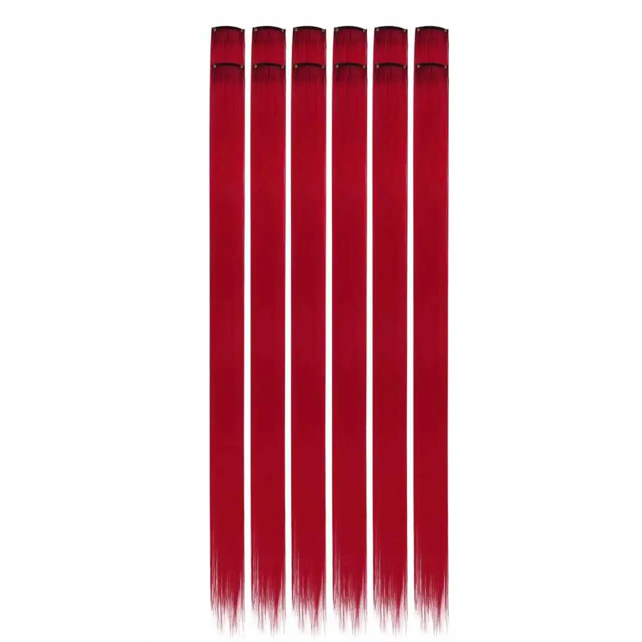 22 inch Colored Hair Extensions Straight Hairpiece, Colorful Hair Extensions Party Highlights Clip in Long Synthetic Hair Extens