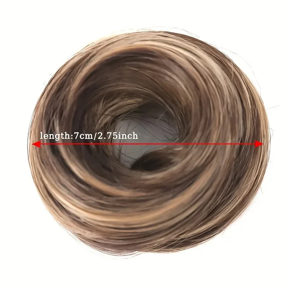 Synthetic Chignon Elastic Rubber Band Fake Hair Bun Clip in On Hair Tail Extension Updo Hair Piece Ponytail for Women