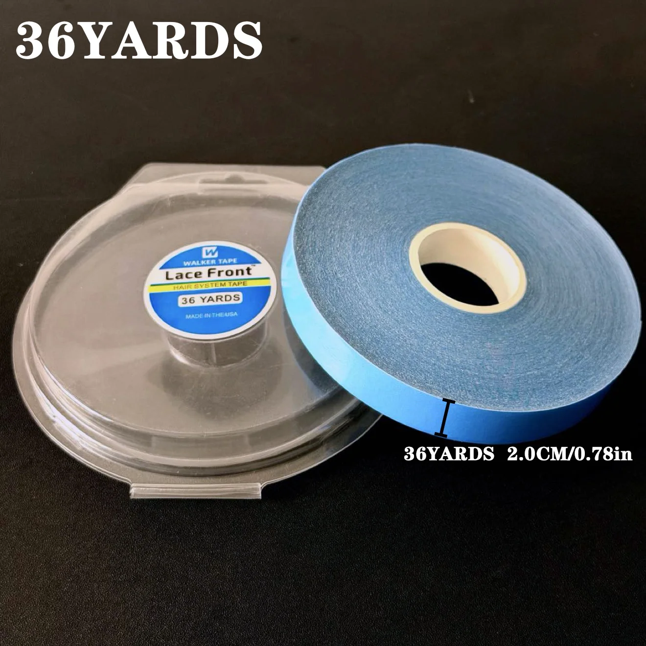 All with Box 0.8/1.0/1.27/2/2.54cm Width 36 Yards Blue Ultra Hold Tape Double Side Tape Lace Front Tape Hair Tape Wig Tape
