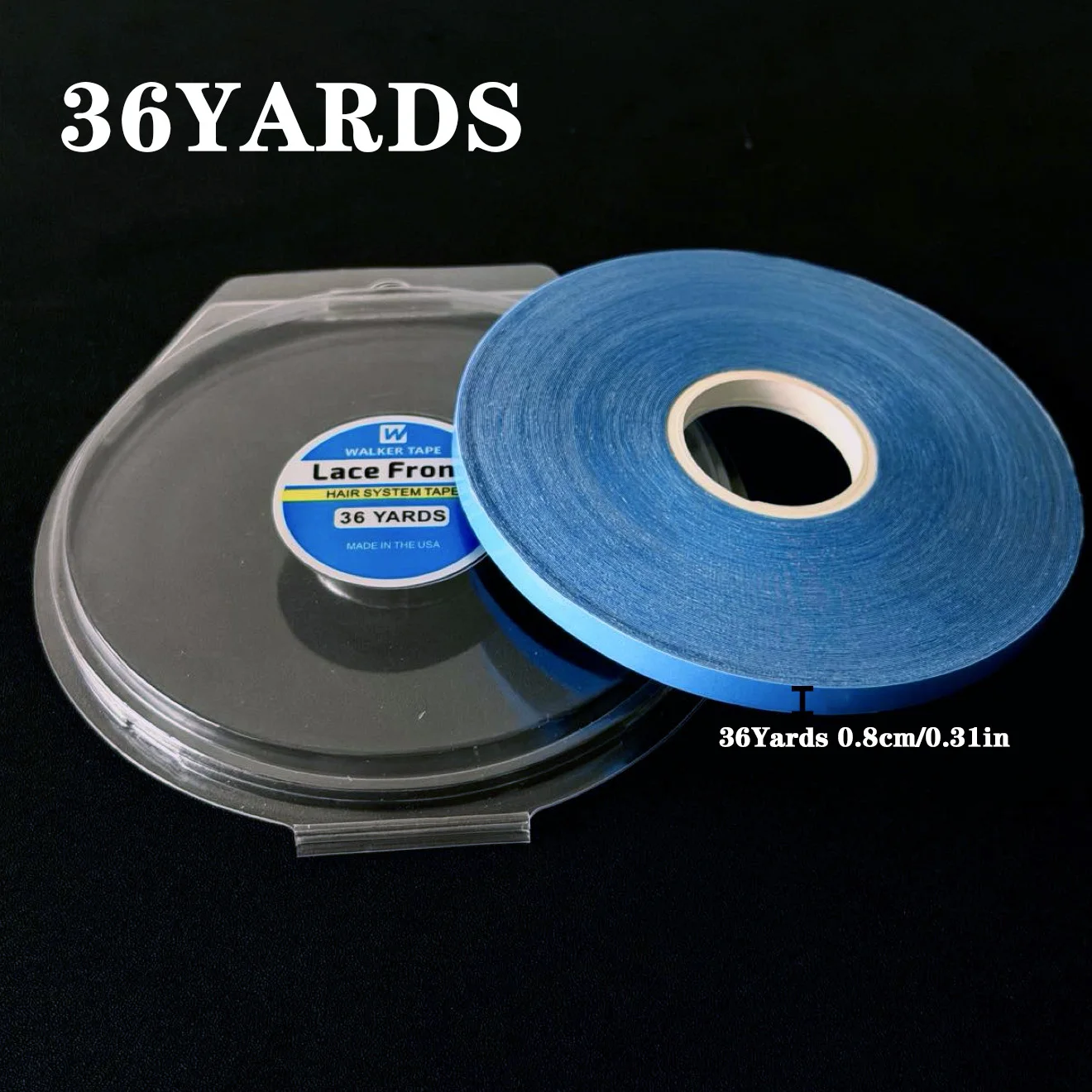 All with Box 0.8/1.0/1.27/2/2.54cm Width 36 Yards Blue Ultra Hold Tape Double Side Tape Lace Front Tape Hair Tape Wig Tape
