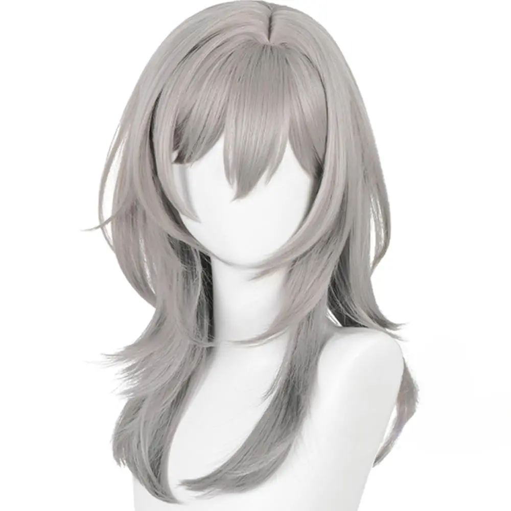HSR Trailblazer Cosplay Wig Gray Gradient Hair Cosplay Anime Game Heat Resistant Synthetic Wigs