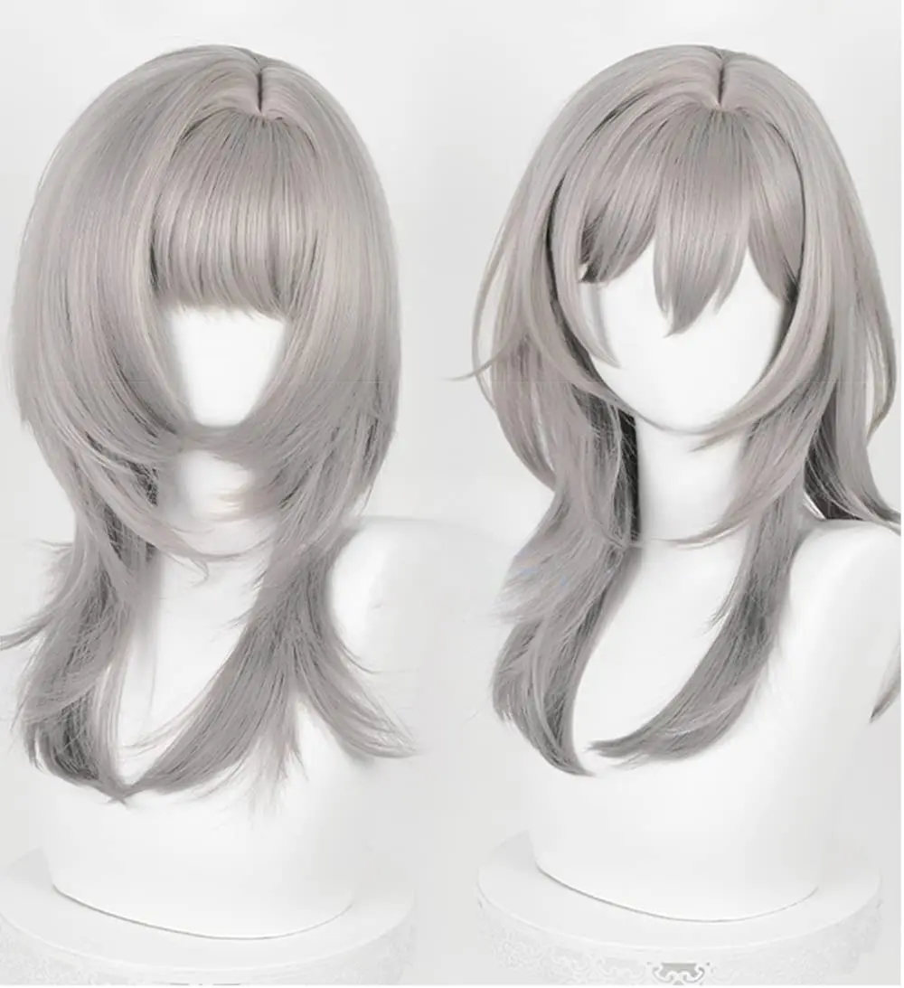 HSR Trailblazer Cosplay Wig Gray Gradient Hair Cosplay Anime Game Heat Resistant Synthetic Wigs