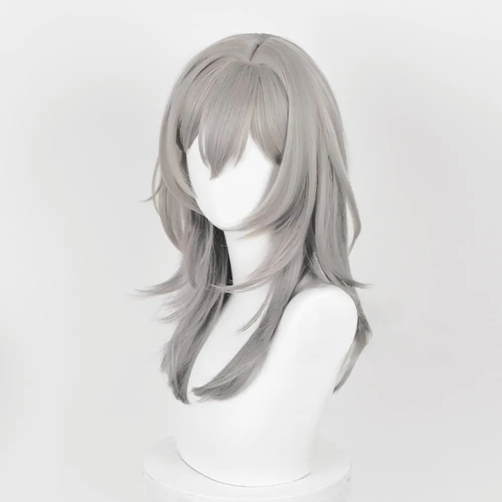 HSR Trailblazer Cosplay Wig Gray Gradient Hair Cosplay Anime Game Heat Resistant Synthetic Wigs