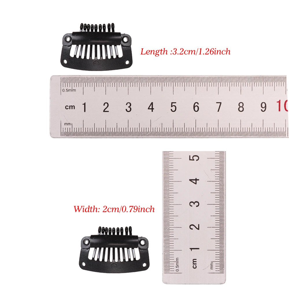 32Mm Black Plastic Wig Clips Snap Clip Used For Hair Extension Weft Hairpieces Wigs Big Hair Clips Styling Tools Wig Accessories