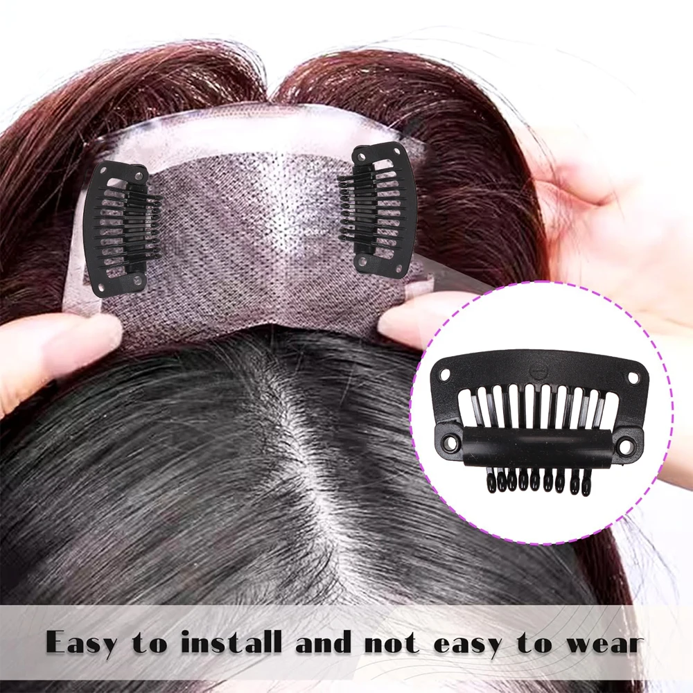 32Mm Black Plastic Wig Clips Snap Clip Used For Hair Extension Weft Hairpieces Wigs Big Hair Clips Styling Tools Wig Accessories