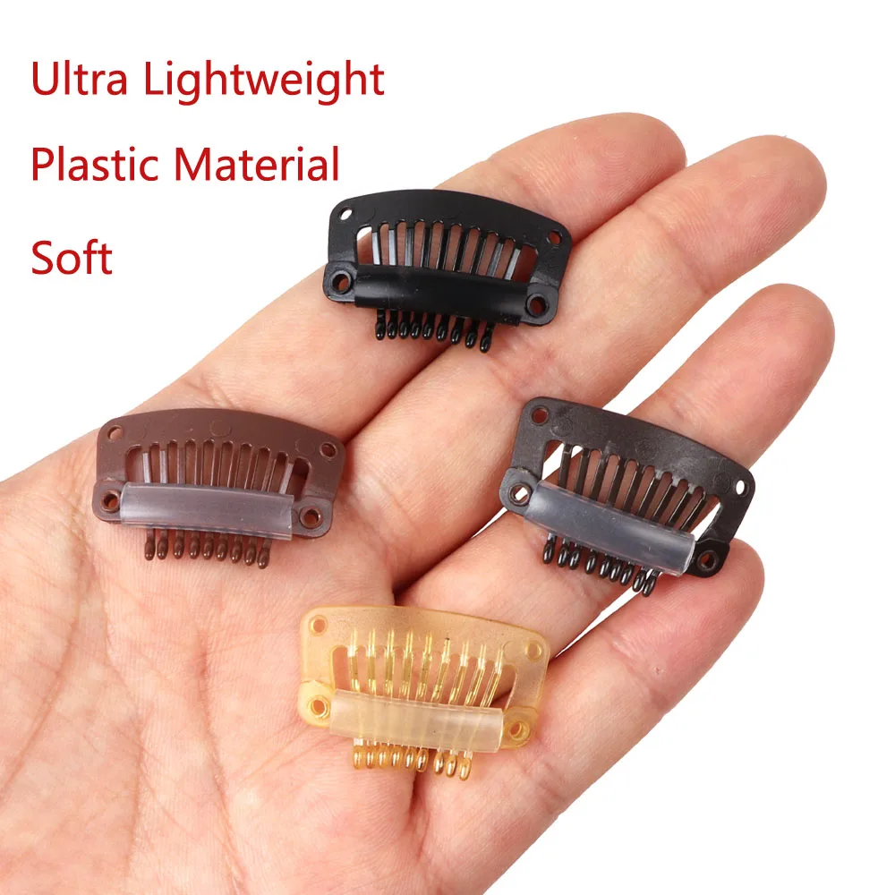 32Mm Black Plastic Wig Clips Snap Clip Used For Hair Extension Weft Hairpieces Wigs Big Hair Clips Styling Tools Wig Accessories