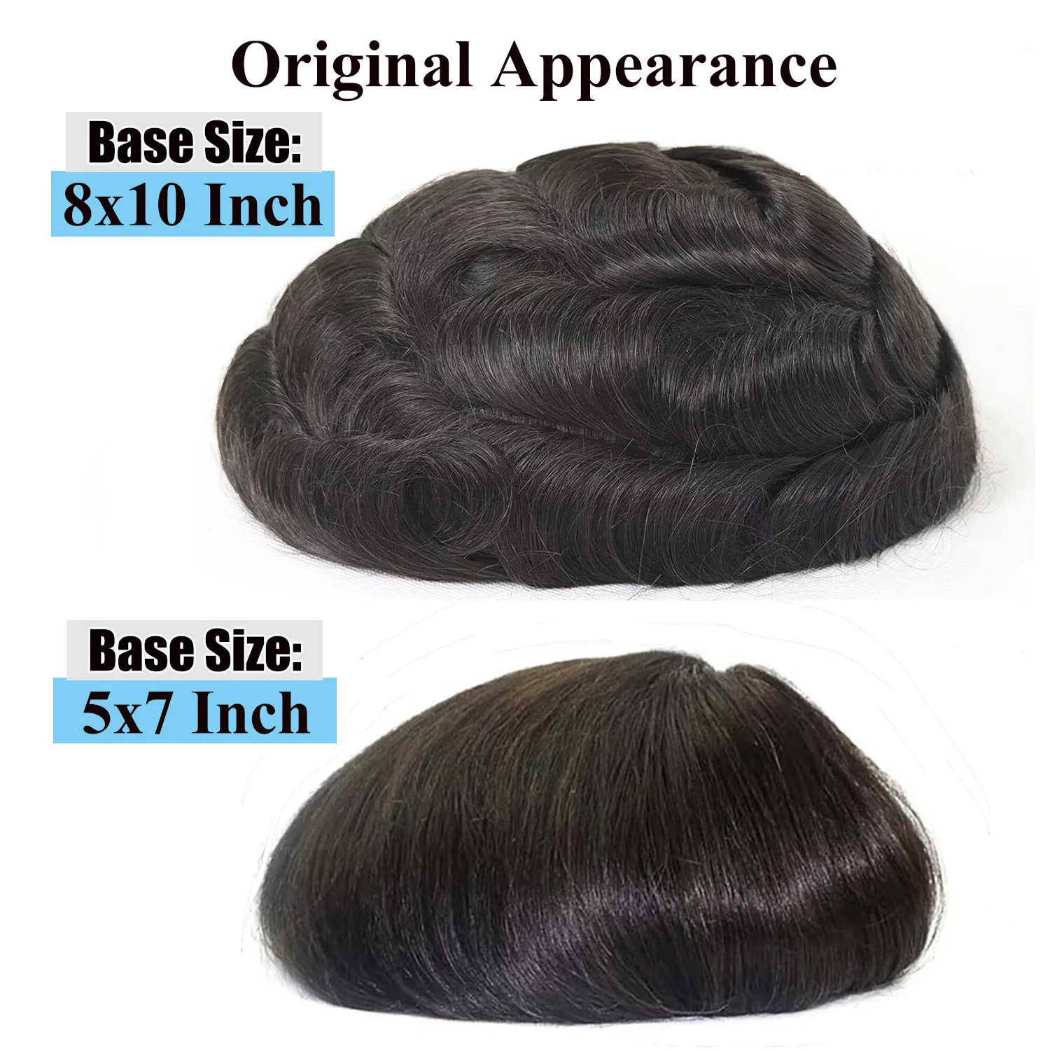Ultra Thin Skin Hair Toupee for Men Real Human Hair Replacement System Full PU Mens Toupee Hairpieces for Male