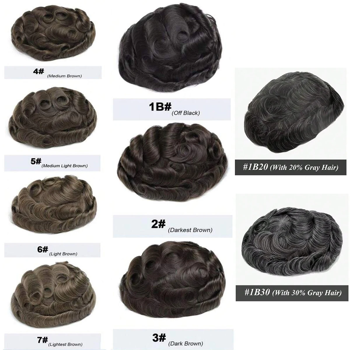 Ultra Thin Skin Hair Toupee for Men Real Human Hair Replacement System Full PU Mens Toupee Hairpieces for Male