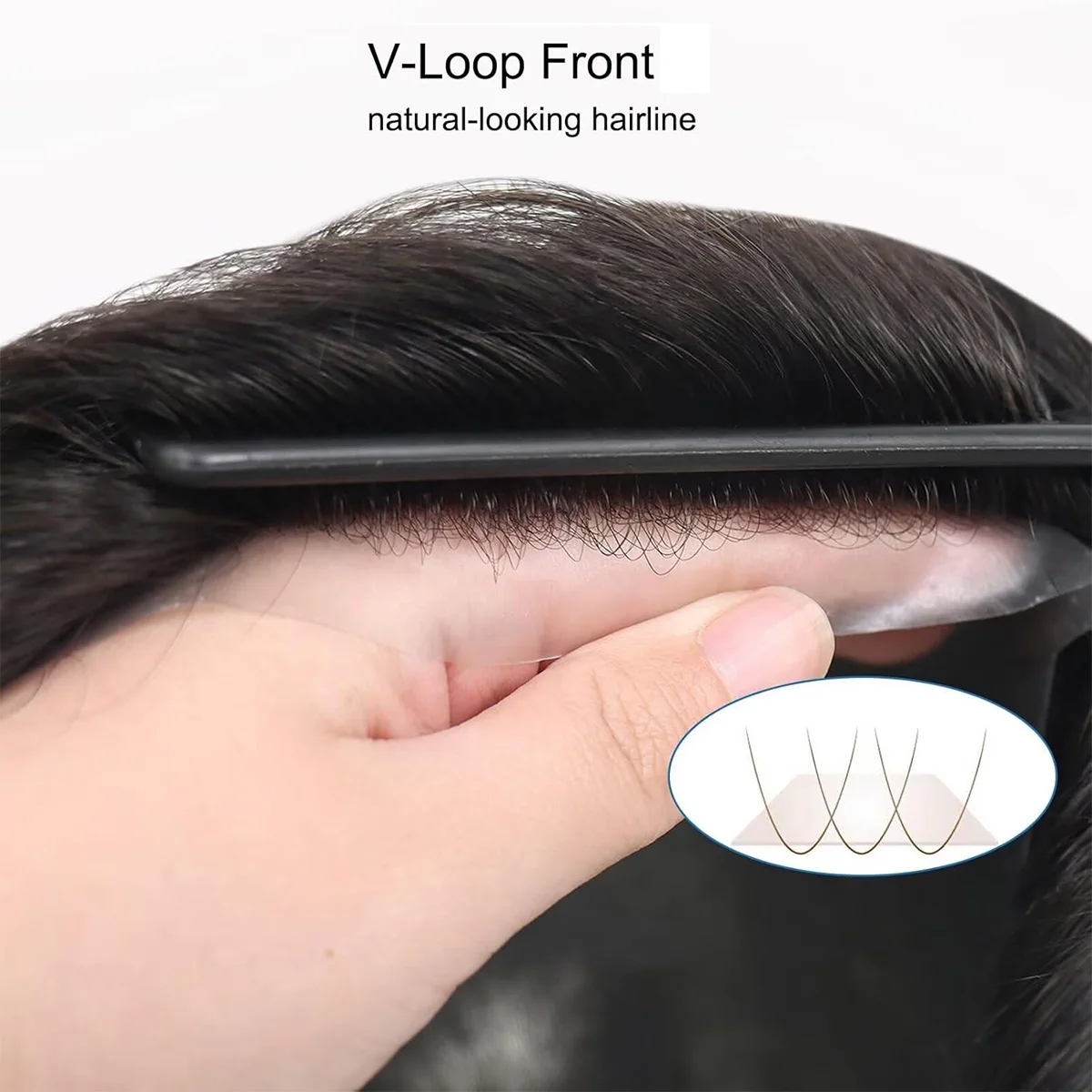 Ultra Thin Skin Hair Toupee for Men Real Human Hair Replacement System Full PU Mens Toupee Hairpieces for Male