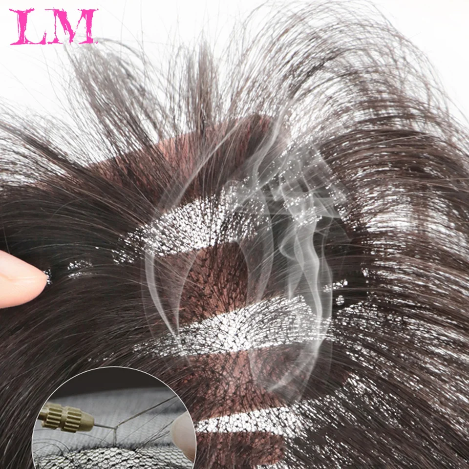 LM Top Base Women Topper Hair Women Wigs Clip In Real Human Hair Hairpiece Human Hair Extension Thin Breathable Women Toupper