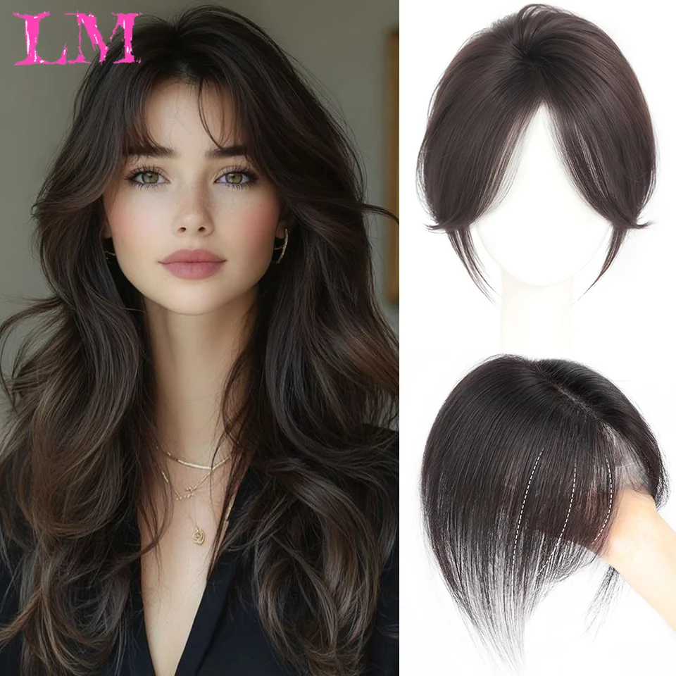 LM Top Base Women Topper Hair Women Wigs Clip In Real Human Hair Hairpiece Human Hair Extension Thin Breathable Women Toupper
