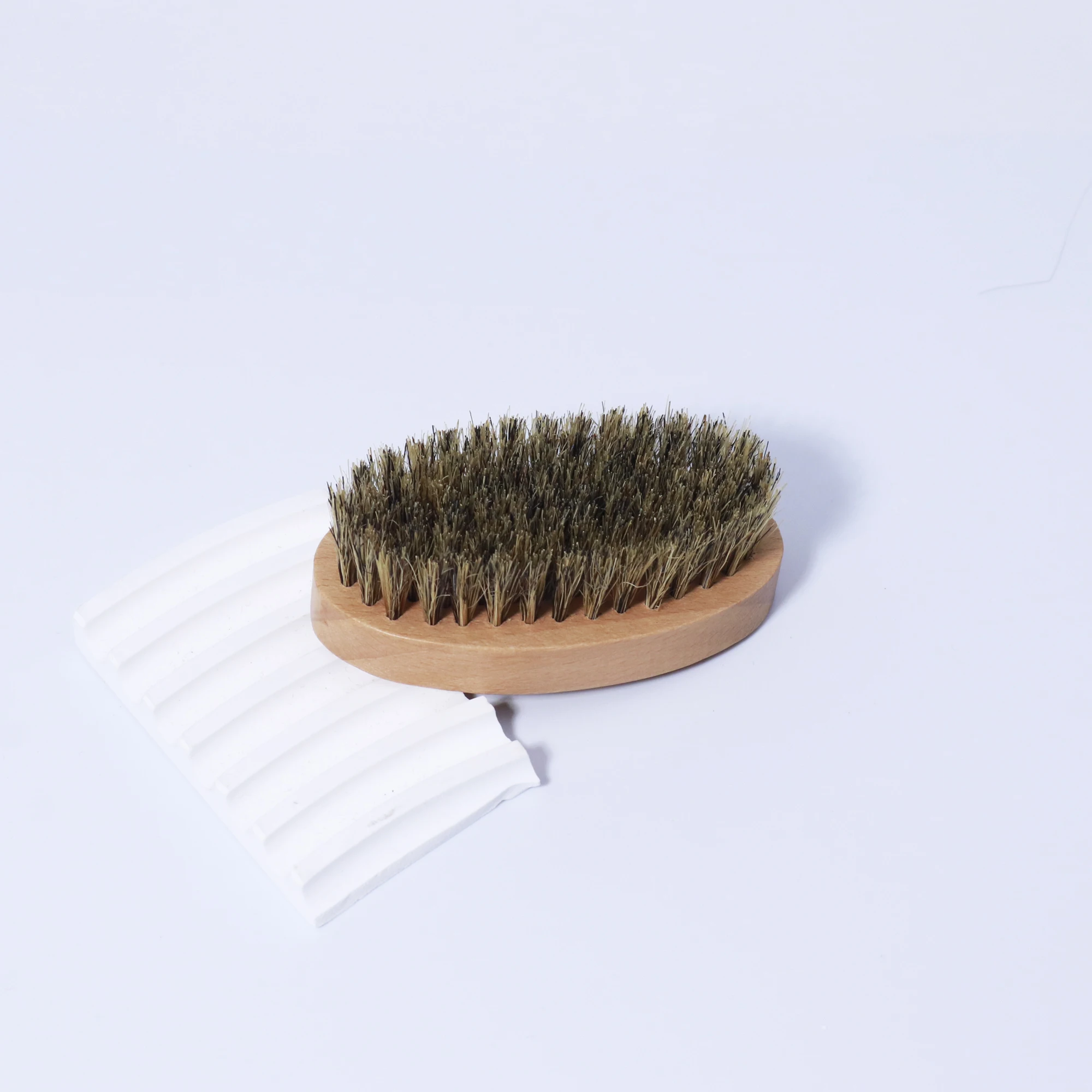 Wooden Beard Brush, Oval Wooden Base Beard Brush, Natural Mane Beauty Tool, Compact Travel Size, Special for Real Hair Wigs