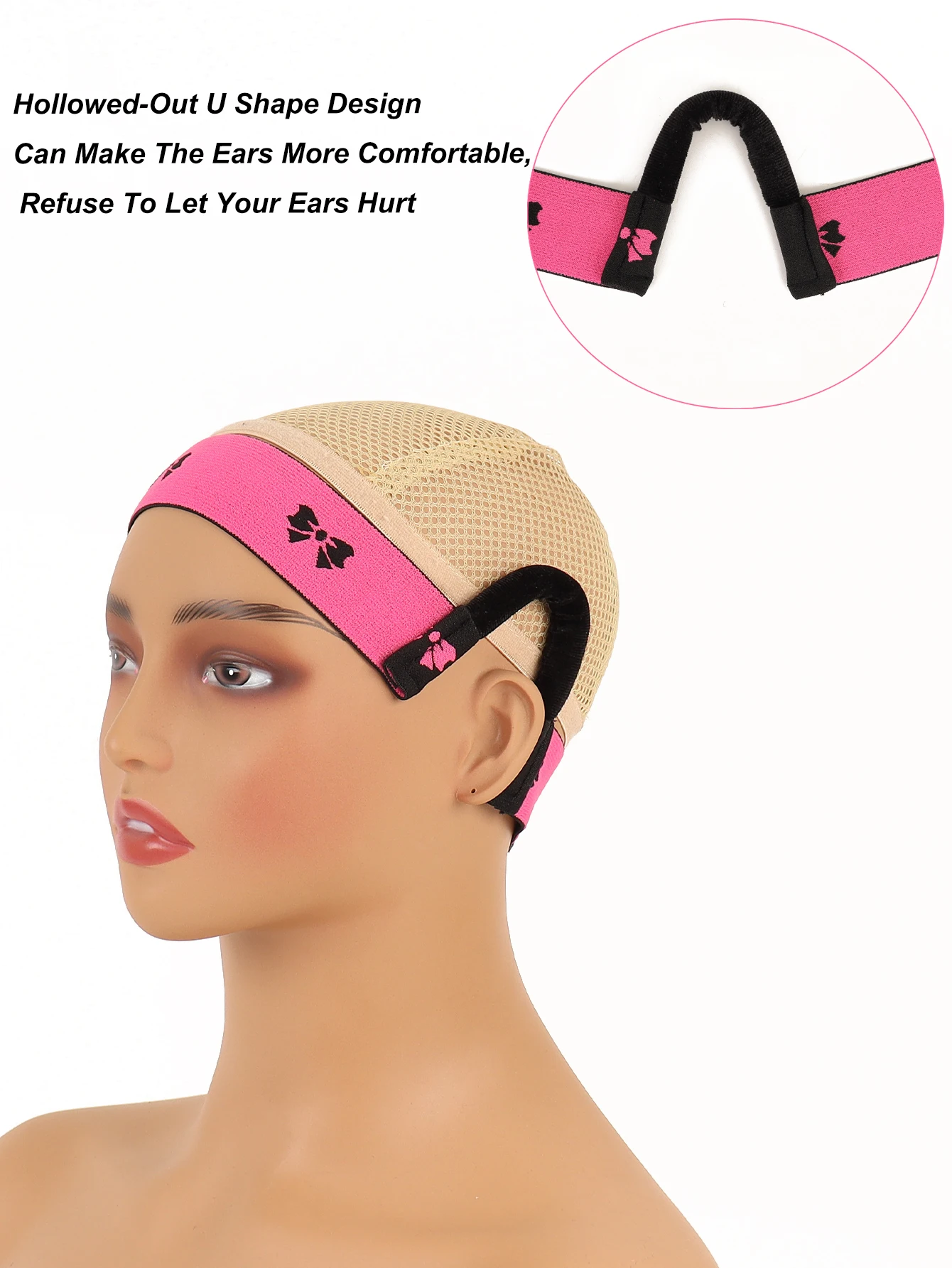 3pcs/1pcs New Arrival Comfortable Lace Melt Wig Band - Adjustable, Ear Protection, 3cm Width, Black, for Wig Edge Security