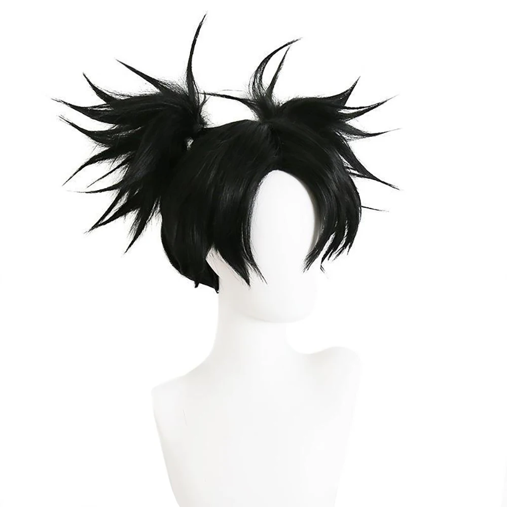 High-Quality Anime Jujutsu Kaisen Choso Cosplay Synthetic Hair 14-Inch Double Ponytail High Braids Halloween Daily Party Wig