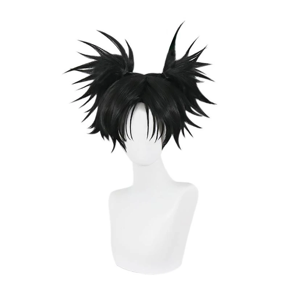 High-Quality Anime Jujutsu Kaisen Choso Cosplay Synthetic Hair 14-Inch Double Ponytail High Braids Halloween Daily Party Wig