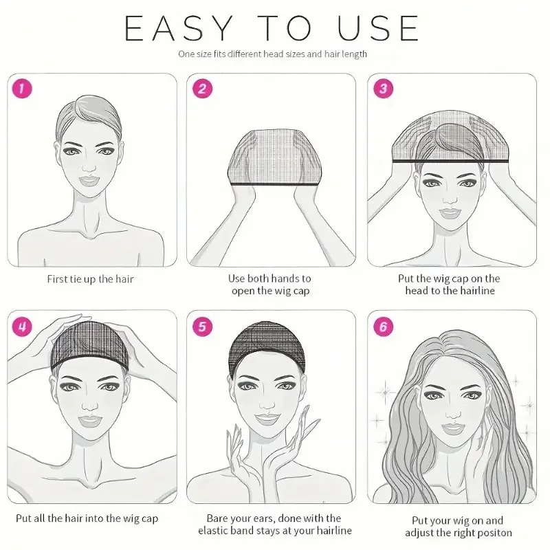 16pcs/8Pack Unisex Elastic Hair Net Set Comfortable Breathable Polyamide Nylon Hair Caps for All Hair Types And Lengths